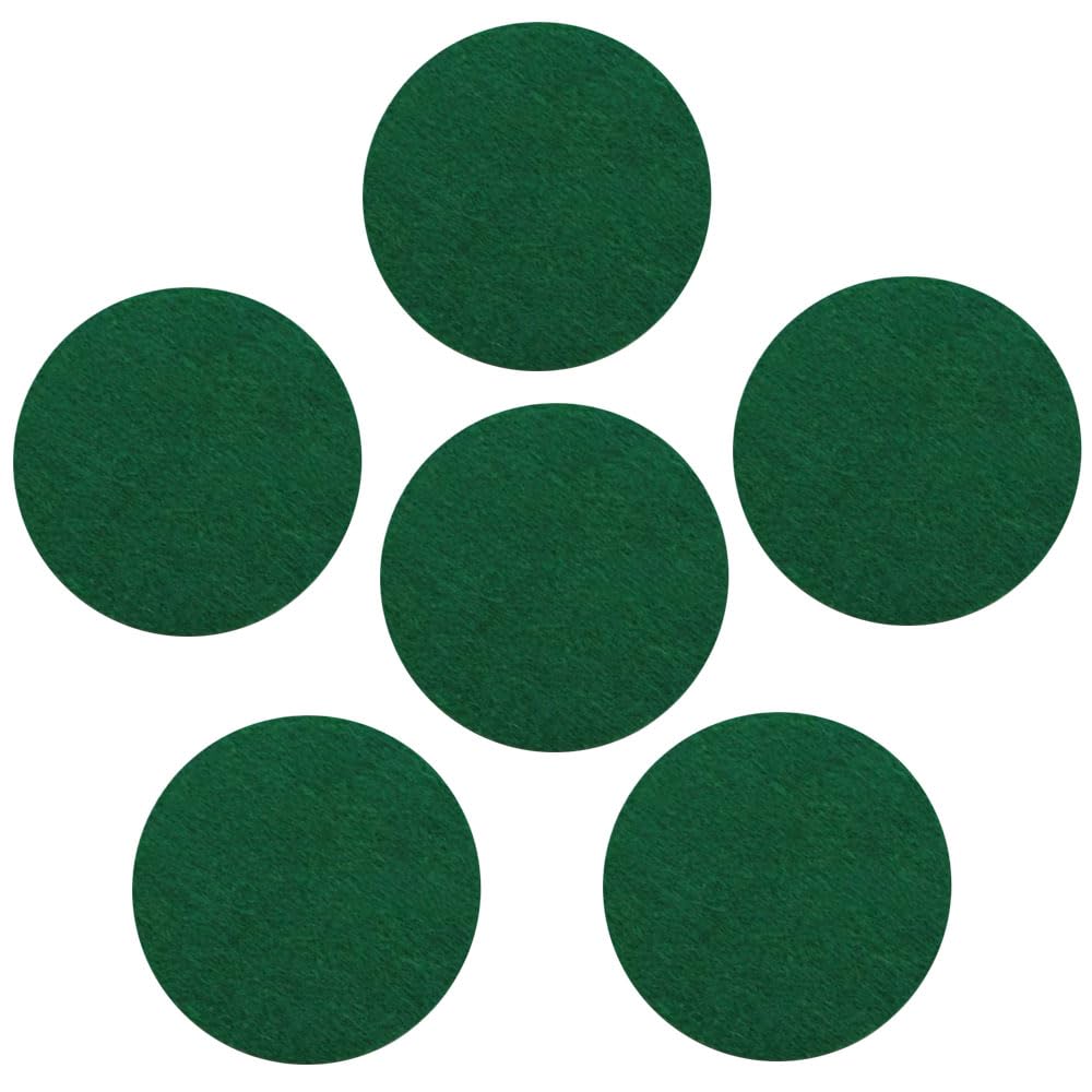 6Pcs Round Felt Cup Mats, 10cm Dark Green Felt Coasters, Heat Resistant Coasters for Tabletop Protection
