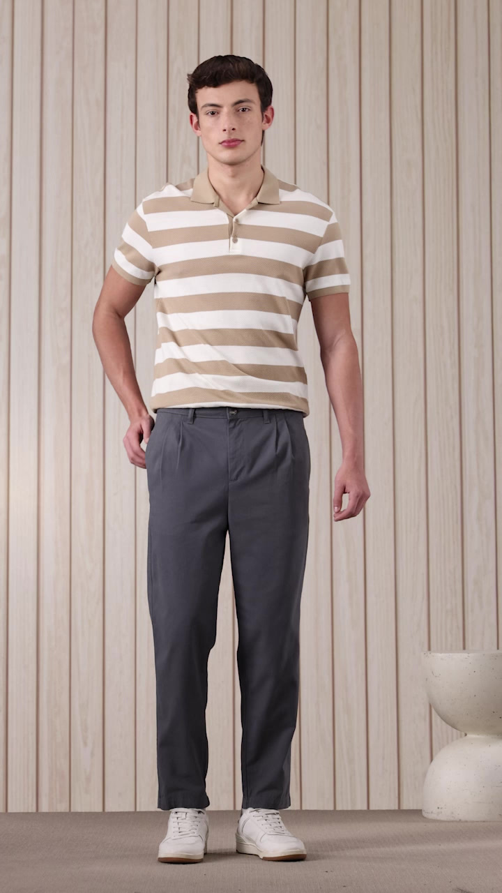 Buy Amazon Brand - Symbol Men's Carrot Fit Pleated Casual Trouser