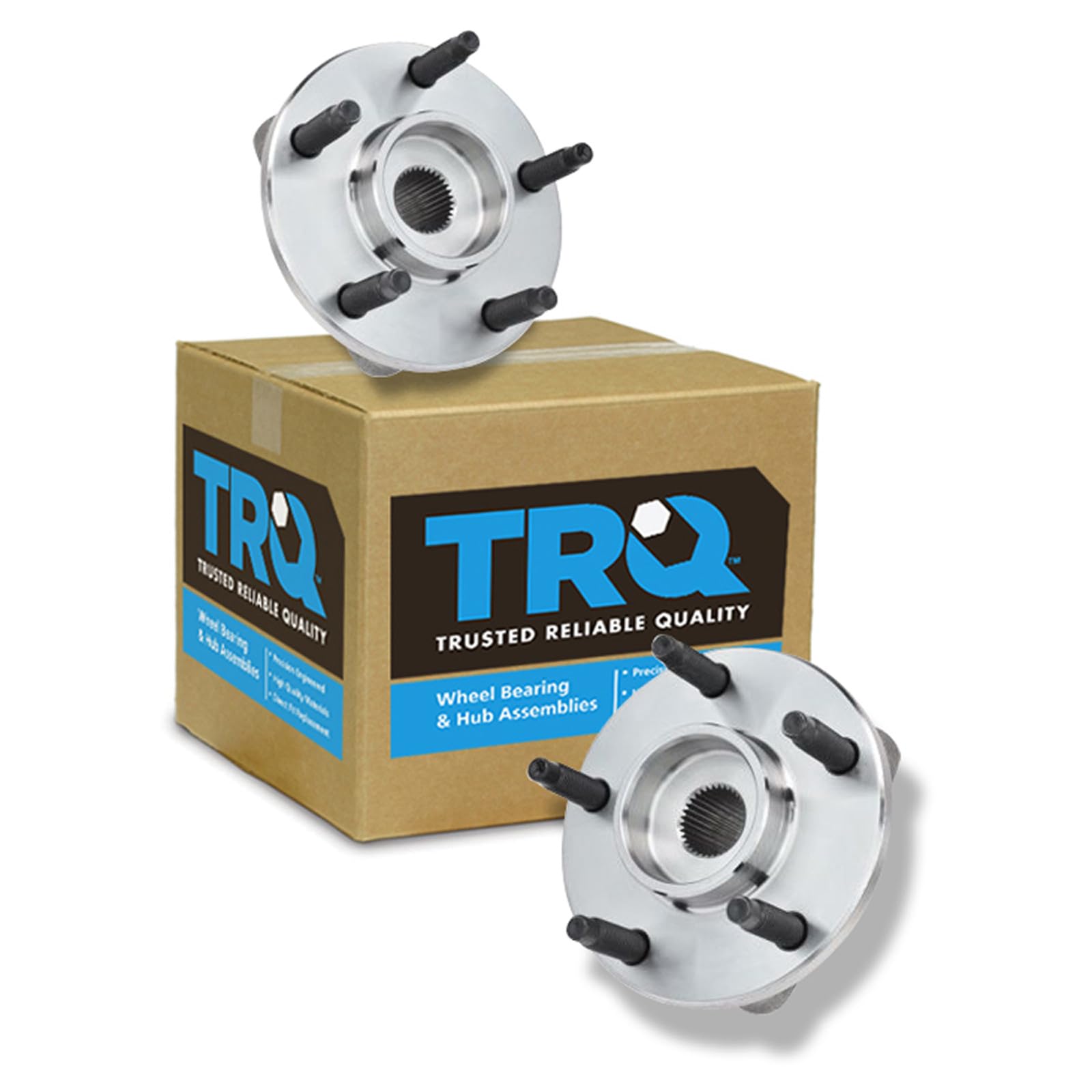 TRQ Front Left and Right Wheel Bearing and Hub Assembly Set 2 Piece