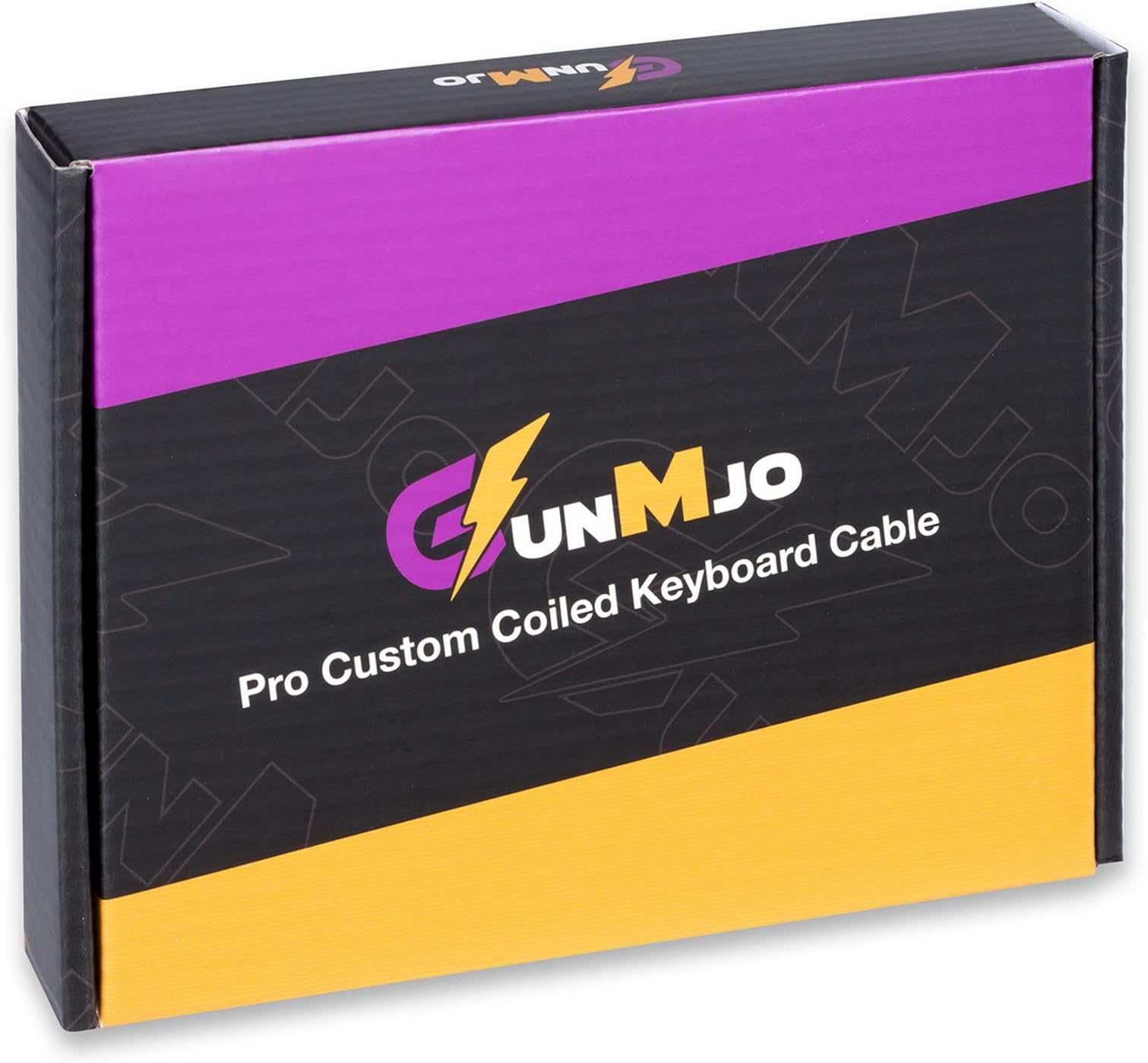 GUNMJO Pro Custom Coiled USB C Cable for Gaming Keyboard, Double-Sleeved Mechanical Keyboard Cable with Detachable Metal Aviator, 1.5 m USB-C to USB-A, Black Colour