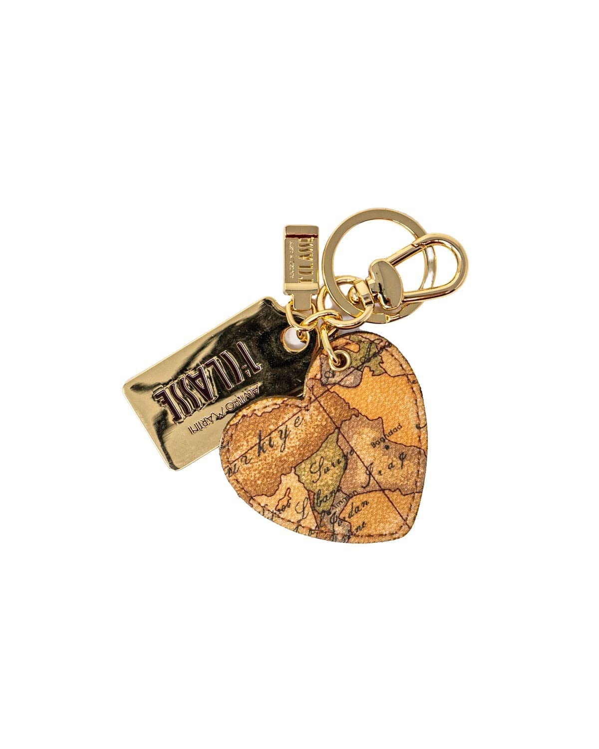 Alviero Martini 1A ClassePrima Key ring and leather chain., brown, Taglia unica