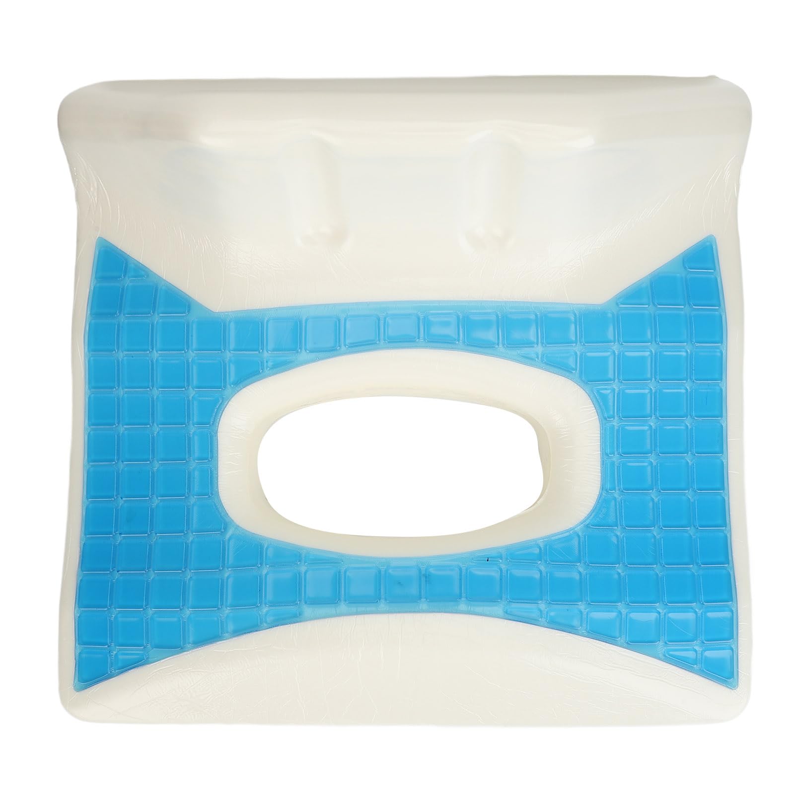 Cojín antiescaras, espuma viscoelástica con gel, alivio de presión, diseño hueco, funda lavable, postrado en cama, silla de ruedas, coxis, ciática, soporte