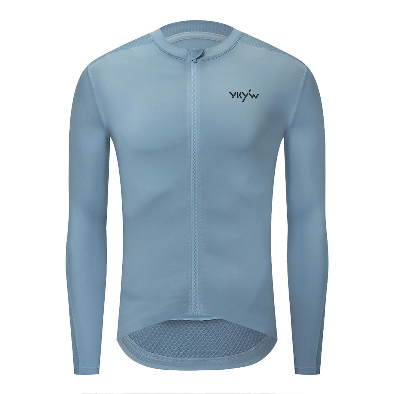 YKYWBIKE Fahrradtrikot für Herren, langärmelig, mit Taschen, Fahrrad-Shirts für Herren, atmungsaktiv, MTB-Biker-Shirts