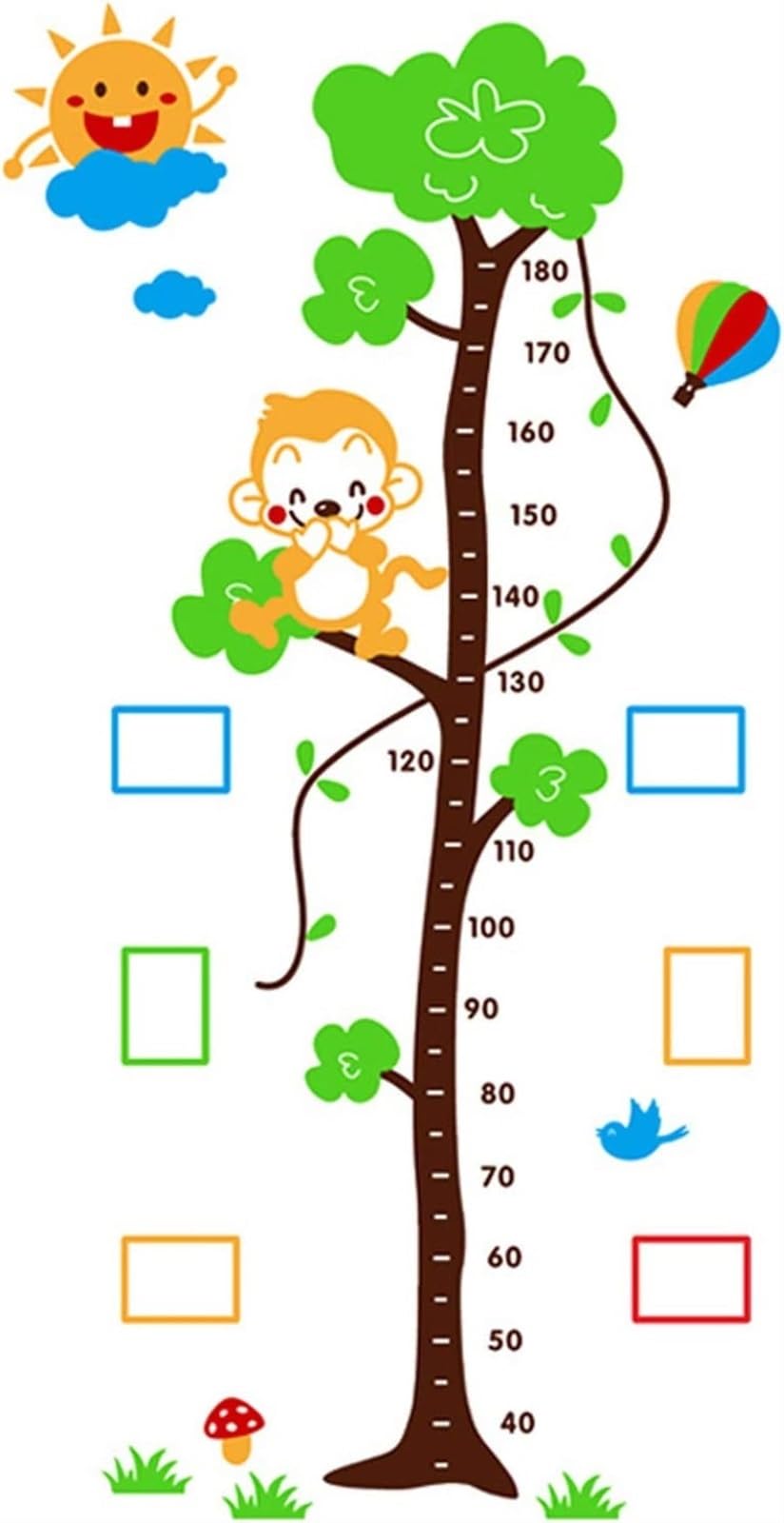Toise murale enfants autocollant 3D arbre pour mesurer sans abîmer les murs