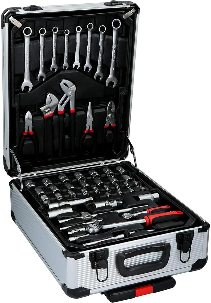 Valigetta Porta Utensili Completa da Lavoro Professionale con Trolley 187 Pezzi Salvaspazio Multiuso per Bricolage e Fai da Te Carrello Portautensili con 4 Ruote Piroettanti