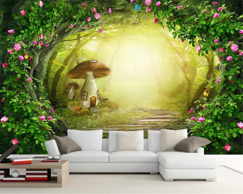 Custom Cafe Hotel Bar Interior 3D Wallpaper Mural Wall Sticker Botanical Landscape Rose Vine Forest Background Wall 3D Wallpaper Mural Wall Sticker Mural For Office Dining Room Chi 140 x 70 cm (WxH)