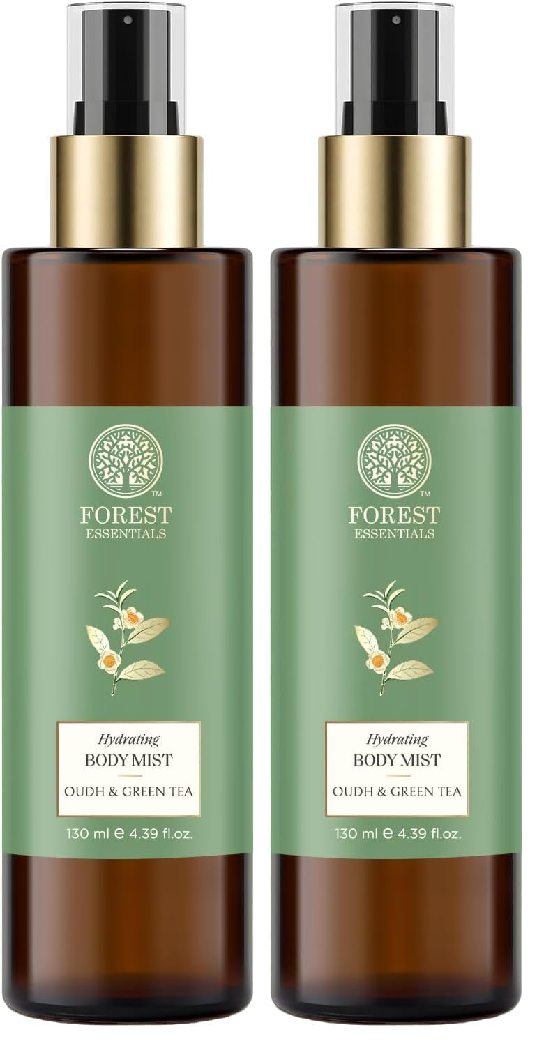 Forest Essentials Fragrant Body Mist Oudh & Green Tea | Aloe Vera juice infused Perfume Spray to keep Skin Scented & Hydrated Through the Day (Pack of 2)-image-21