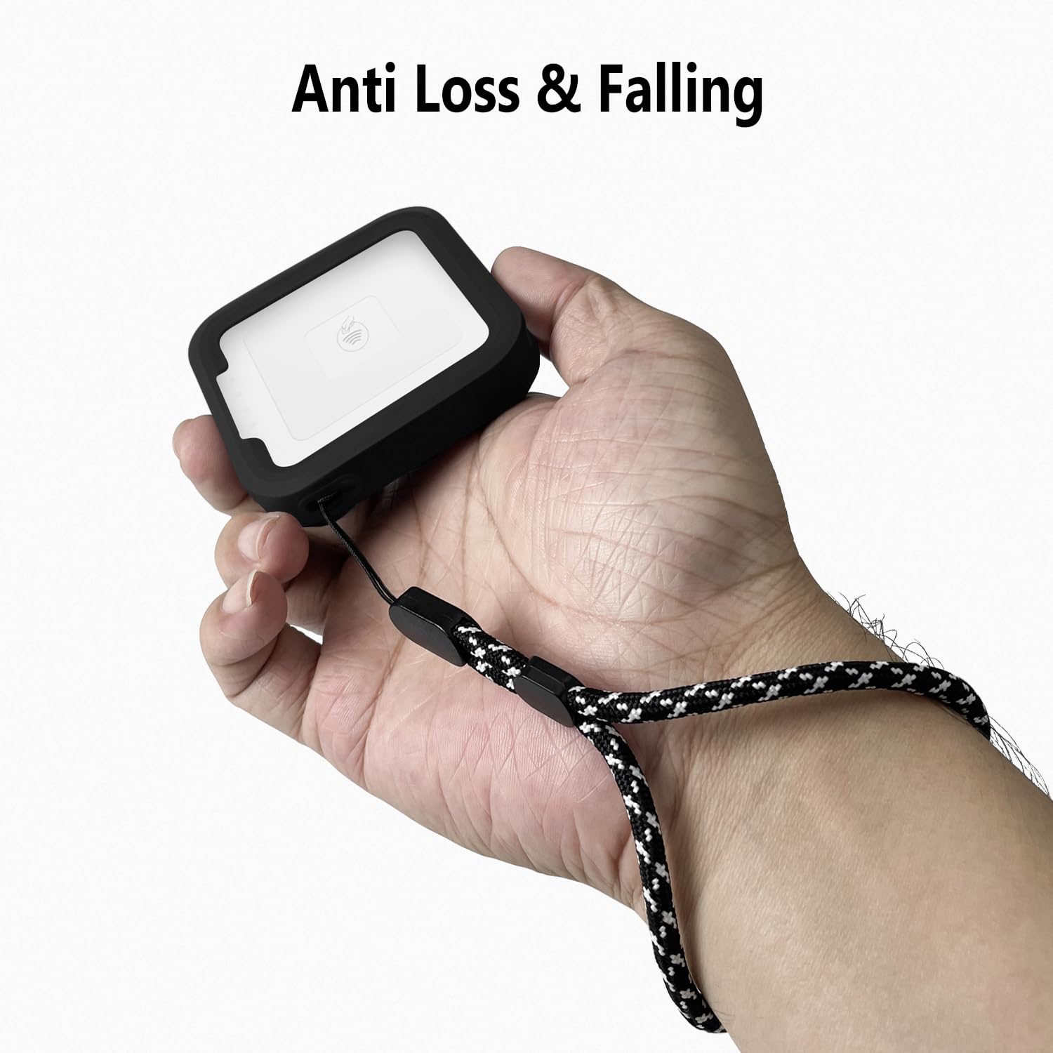 Geiomoo Funda de silicona con ventosa para lector cuadrado sin contacto y chip (2ª generación), funda protectora con correa (negro)