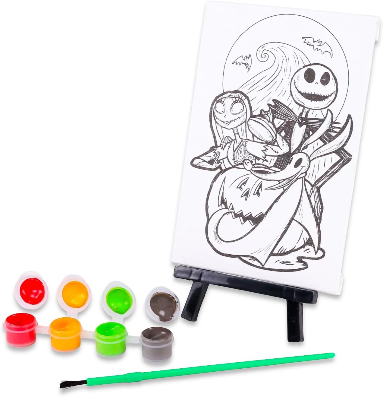 Nightmare Before Christmas Painting Set for Kids - Art Supplies Bundle with Jack and Sally Canvas, Paint, Easel, Tattoos, More | Nightmare Before Christmas Arts and Crafts Gifts for Kids, Boys, Girls