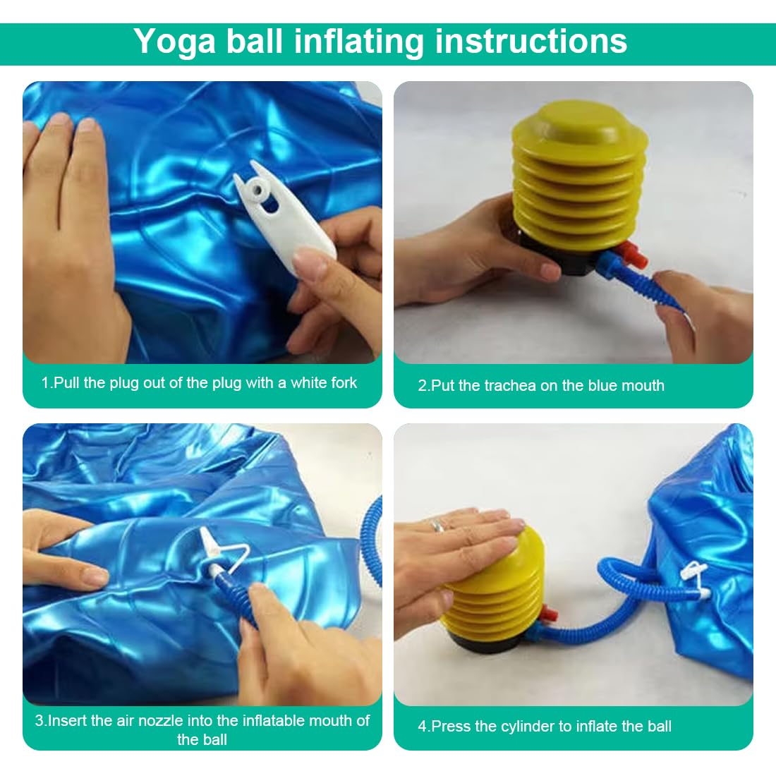 IKOPFLN 20 PC Yoga Ball Fitness Balle d'exercice Ball Air Plug Bouchon de Balle de Yoga Loquet Adaptateur Kit Exercise Ball Plug Kit de Remplacement