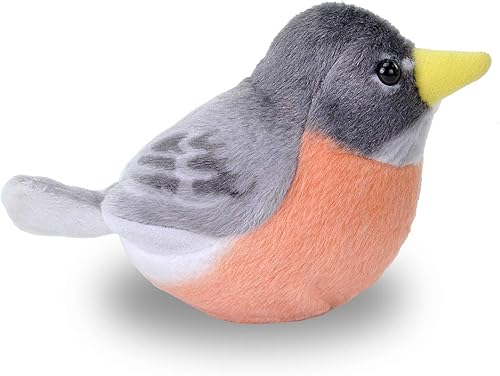 Miniatura 6 de Wild Republic Audubon, American Robin - Sonido auténtico de peluche, animales de peluche, juguetes de pájaros para niños, American Robin
