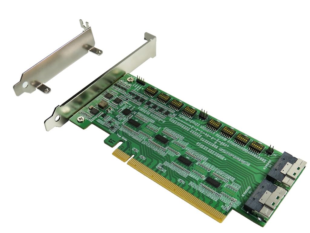 PCIe x16 Gen4 to SlimSAS 8i Dual Port AIC with ReDriver and Built-in Buffers - Compliant with SFF-8654 Rev 1.2, Supports Windows 7-10, UEFI 2.3.1 or Later
