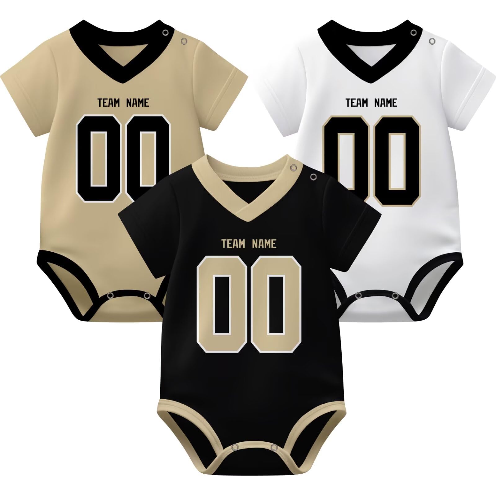 KREDE Baby Clothes Unisex Bodysuit Jersey Style Custom Name Number for Baby Boys