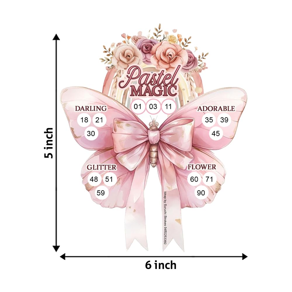 Pink Butterfly Tambola Tickets - Party Game Fun -2