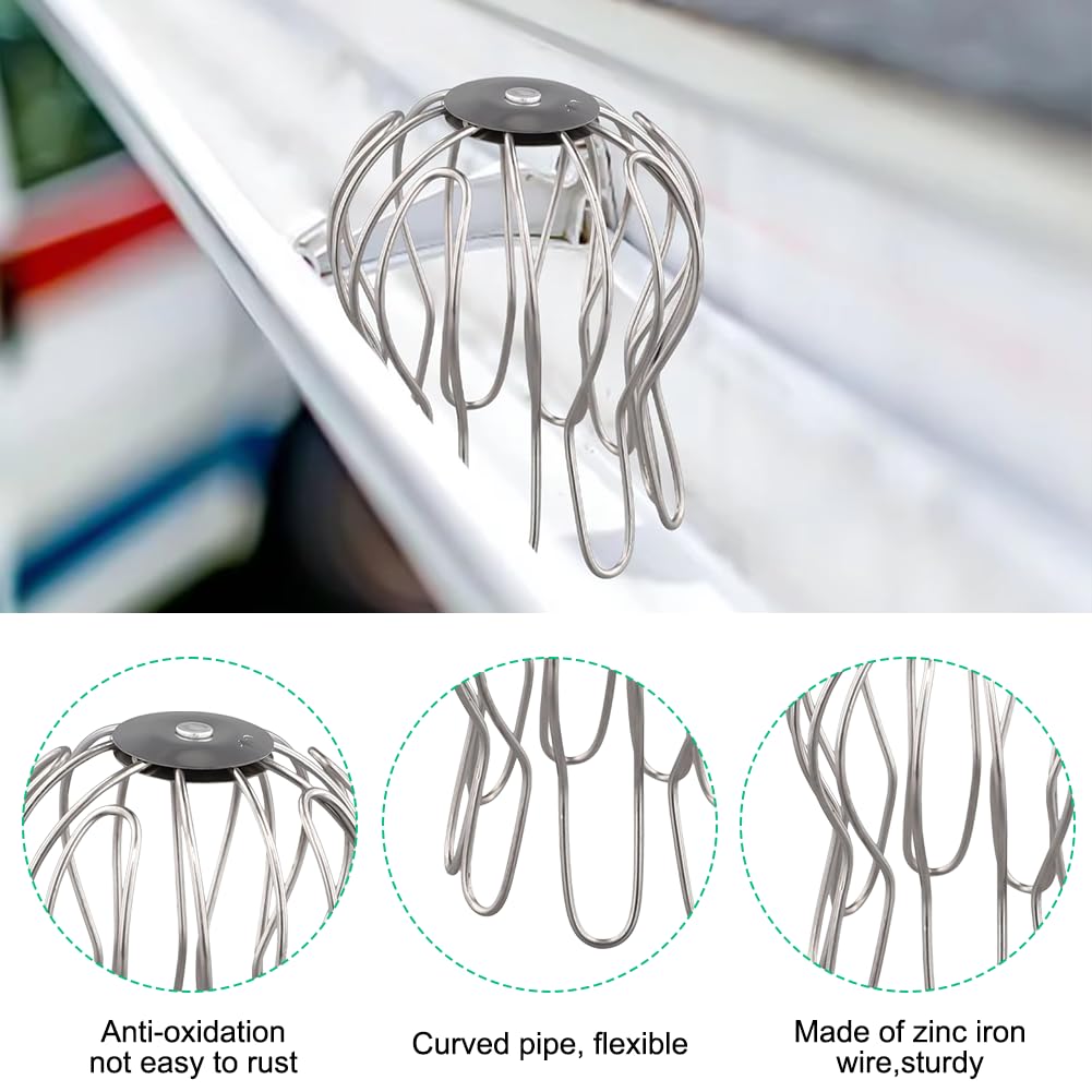 2 Unidades Protectores de Canalón, 90 a 100 mm Protector de Canalones de Acero Inoxidable Filtro de Hojas para Bajantes de Desagüe Canalon Desague Terraza Rejillas para sumideros