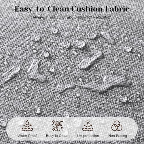 Image of FansaFurn 5-Pieces Outdoor Patio Furniture Set, Outdoor Metal Sectional Furniture with Cushions, Outdoor Conversation Seating Set with Coffee Table for Garden, Balcony, Deck, Backyard, Grey