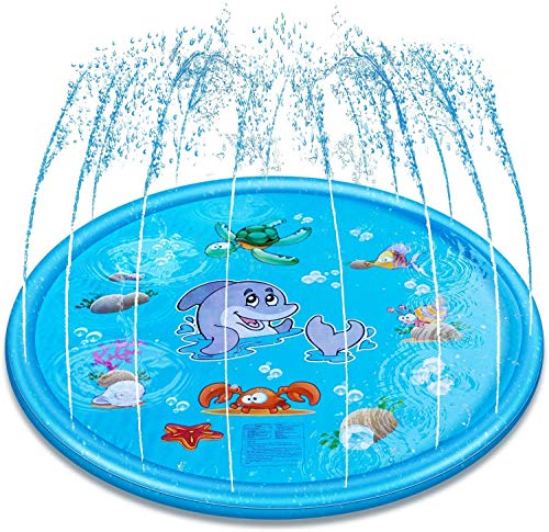 Splash Play Mat for Kids, Inflatable Splash Sprinkler Pad for Kids Toddlers, Outdoor