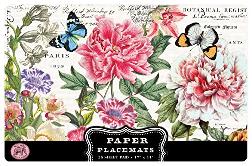 Michel Design Works 25 Count Peony Paper Placemats
