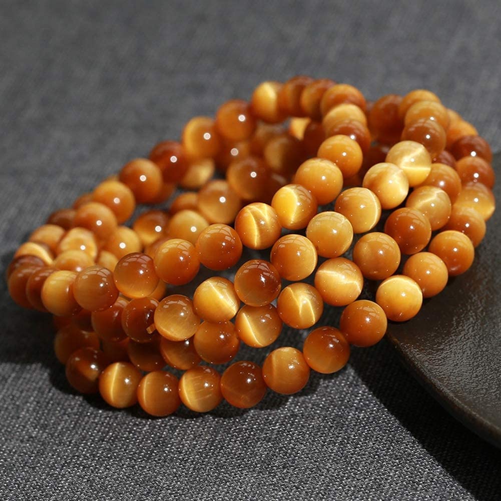 Panzhu-Armband, buddhistischer Rosenkranz, 108 Tigerauge-Stein-Armband, 6 mm Gebetsperlen, mehrere Kreise, Mala, tibetisch-buddhistische Halsketteu2014Sammlungsebene (Farbe: Gelb, 6 mm)