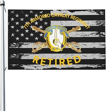 7th Armored Cavalry Regiment Retired Double Sided 3x5 ft Flag Outdoor Decoration UV Fade Resistant Banner