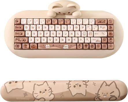 YUNZII C68 65% Wireless Mechanical Gaming Keyboard Milk Switch,Brown, YUNZII Keyboard Wrist RestCat