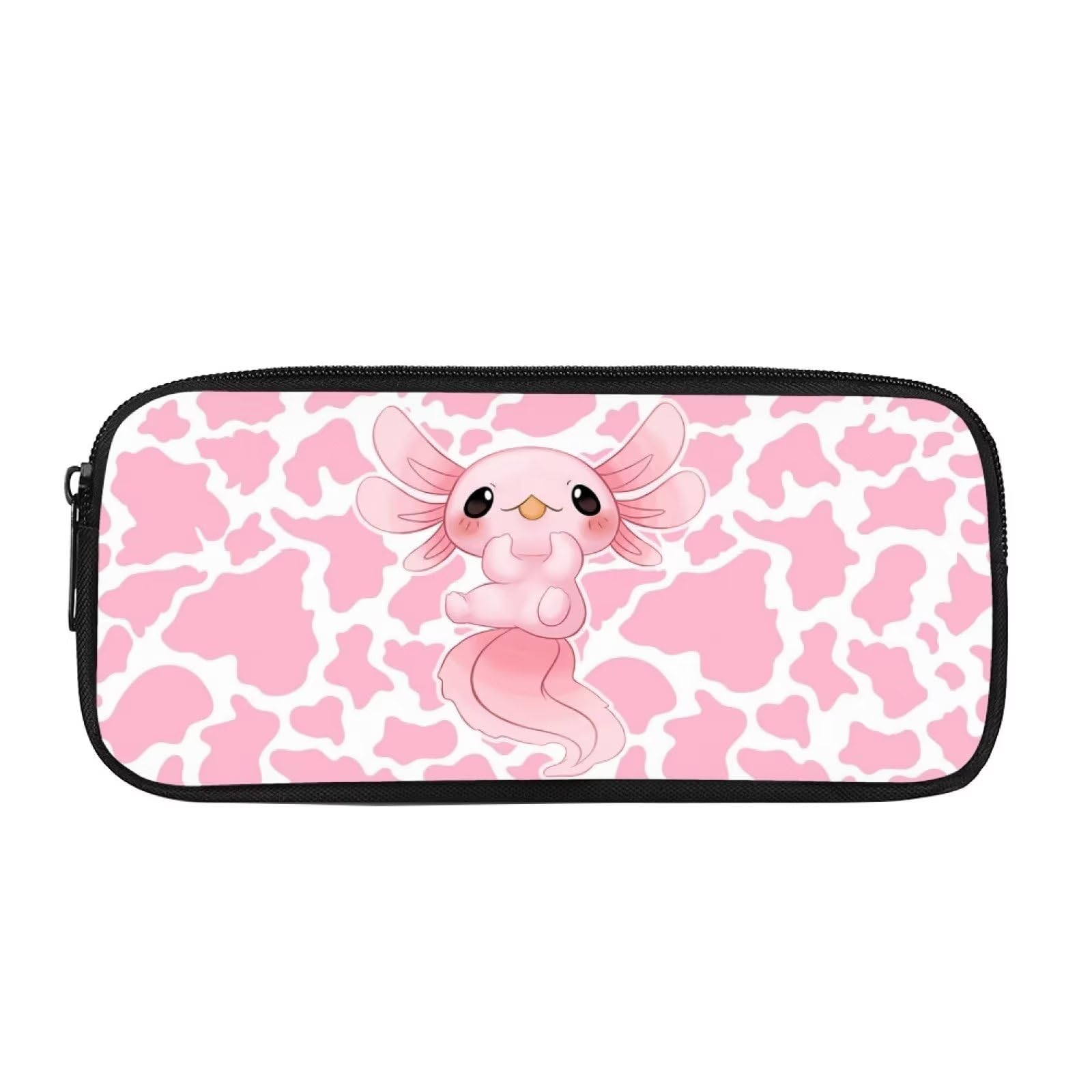 Showudesigns Axolotl Pencil Pouch for Teen Girls Pen Bags Durable Cosmetics Bags for Travel,Work,School Organizer Multi-Purpose Pink Cow Stationery Bag Study Accessories โ image 1