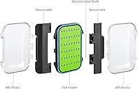 Vista 6 de Gonex Cajas de pesca con mosca para cajas de jig de pesca con mosca de dos caras, caja de pesca con mosca impermeable y ligera, tapa transparente