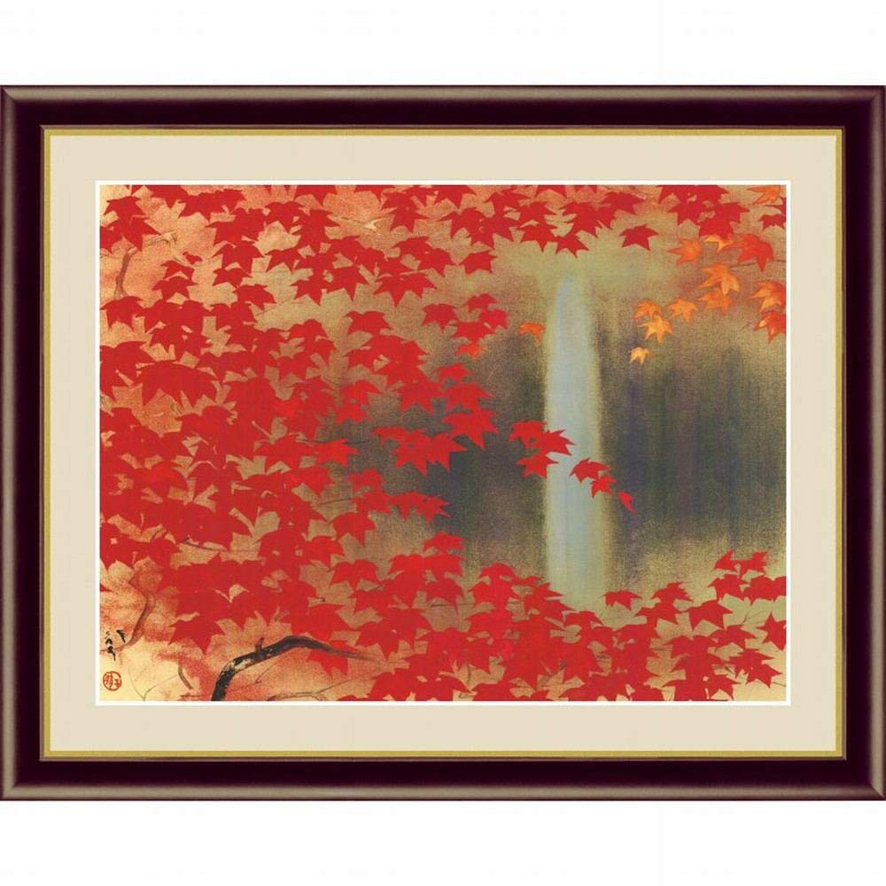 Amazon.co.jp: 川端龍子 滝に紅葉 F6号 高精彩工芸画 手彩補色 複製画 
