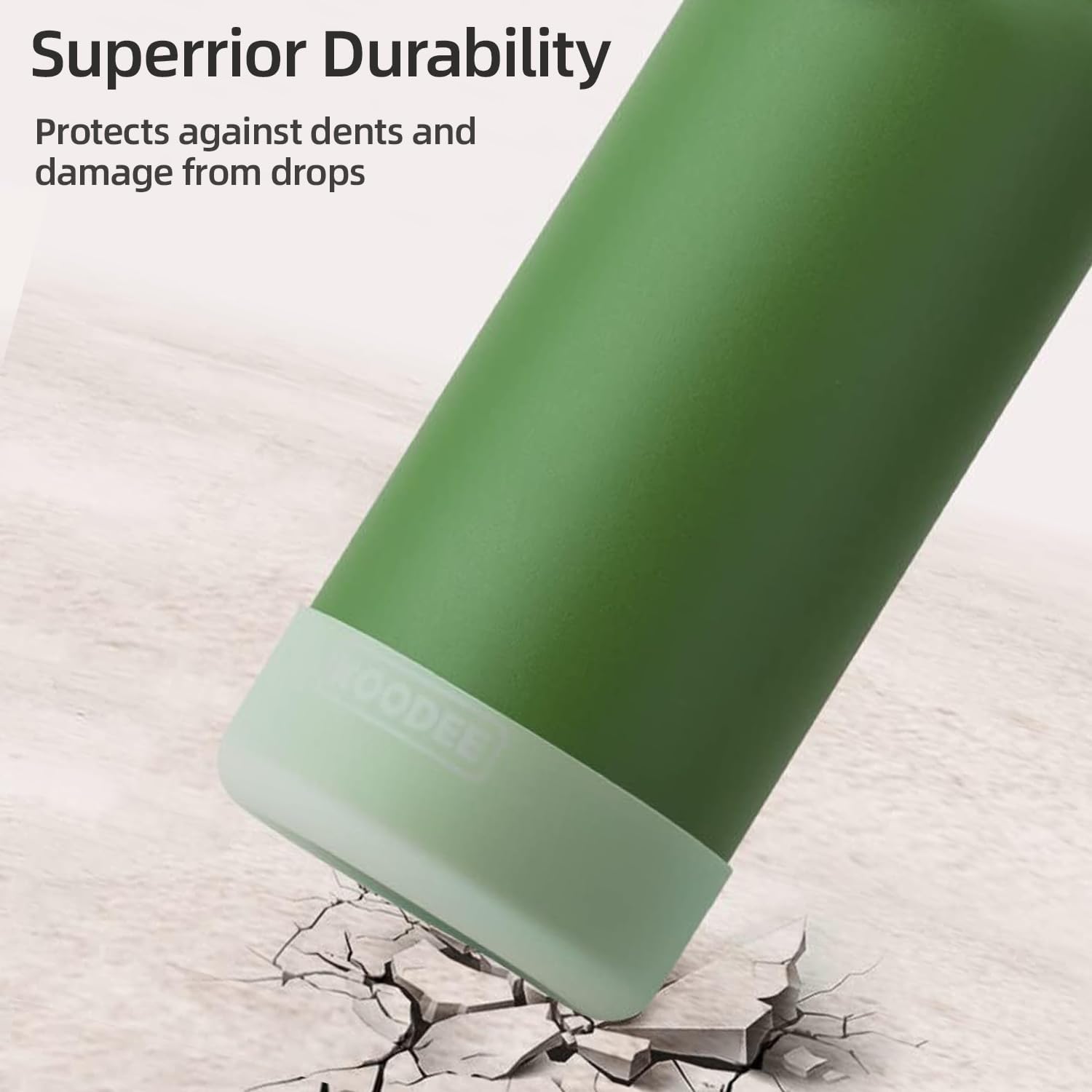 Koodee 32 oz Water Bottle with Wide Handle Straw Lid, Vacuum Insulated 18/8 Stainless Steel Wide Mouth Flask (Grass Green) - Image 8