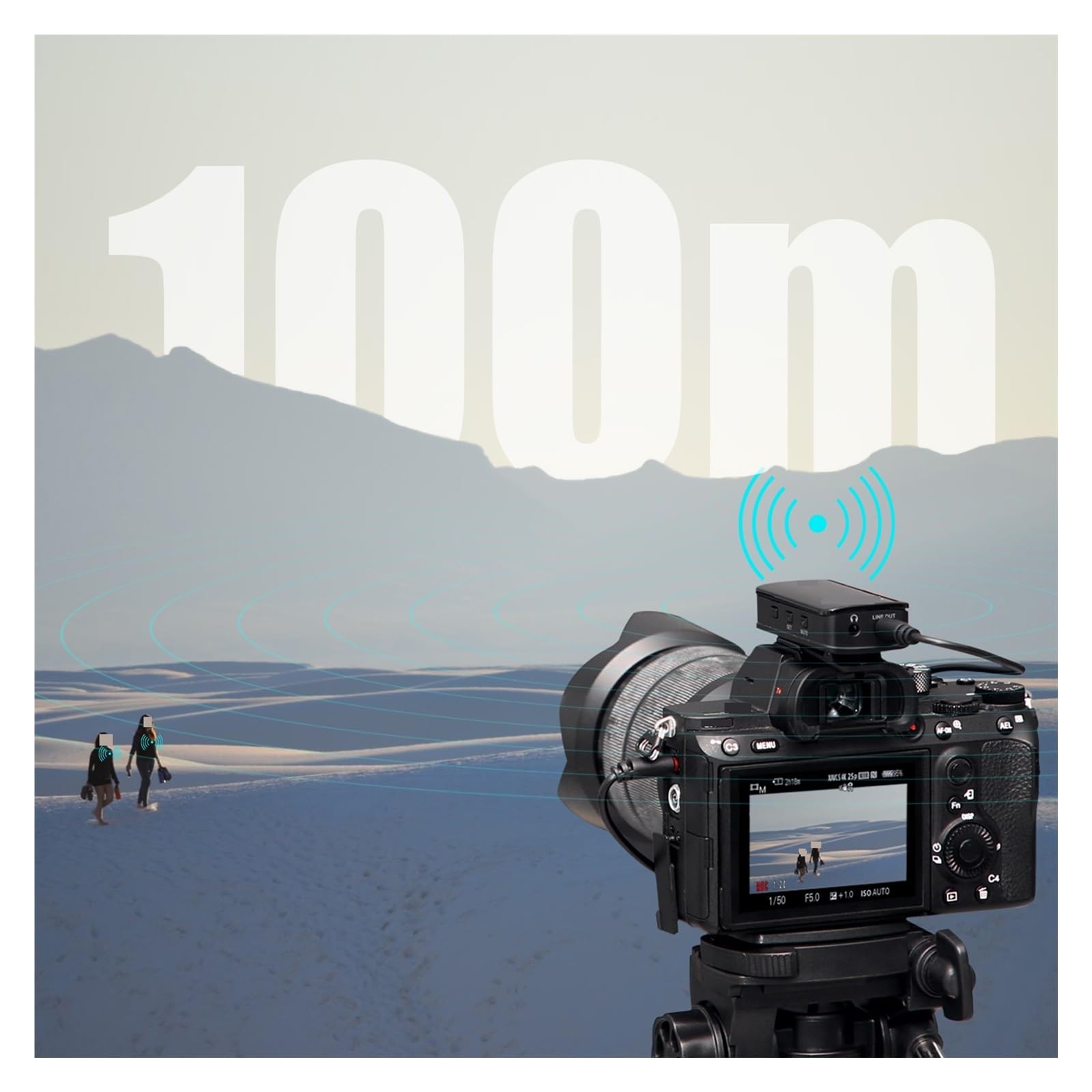 Bezprzewodowy System Mikrofonowy Lavalier Mic Do Smartfona Laptop DSLR Tablet Kamera Nagrywająca 100M(K2)