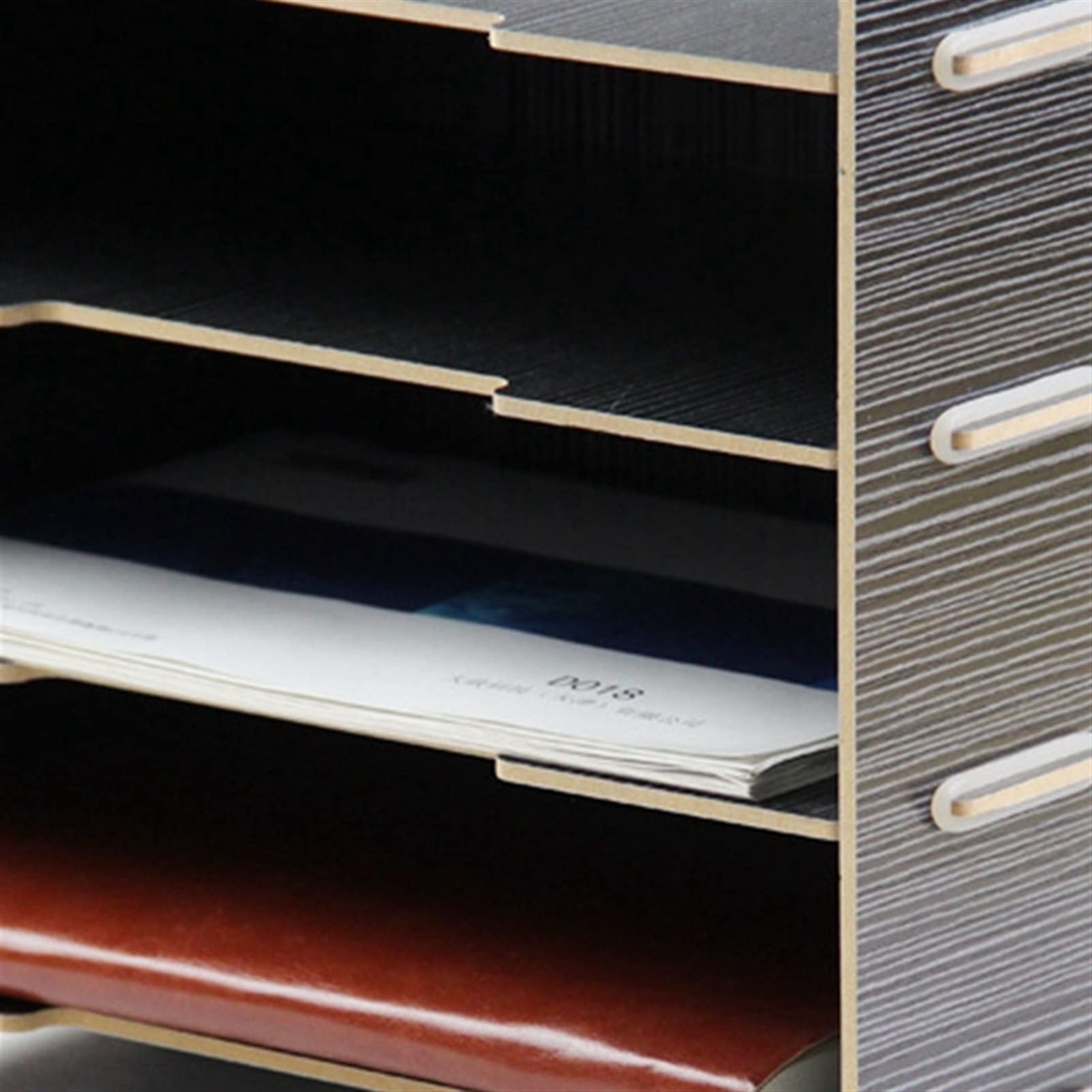 Scatola portadocumenti e portadocumenti in legno a 4 strati, elegante organizer da scrivania per ufficio e casa, perfetto per la famiglia, per documenti, documenti e forniture
