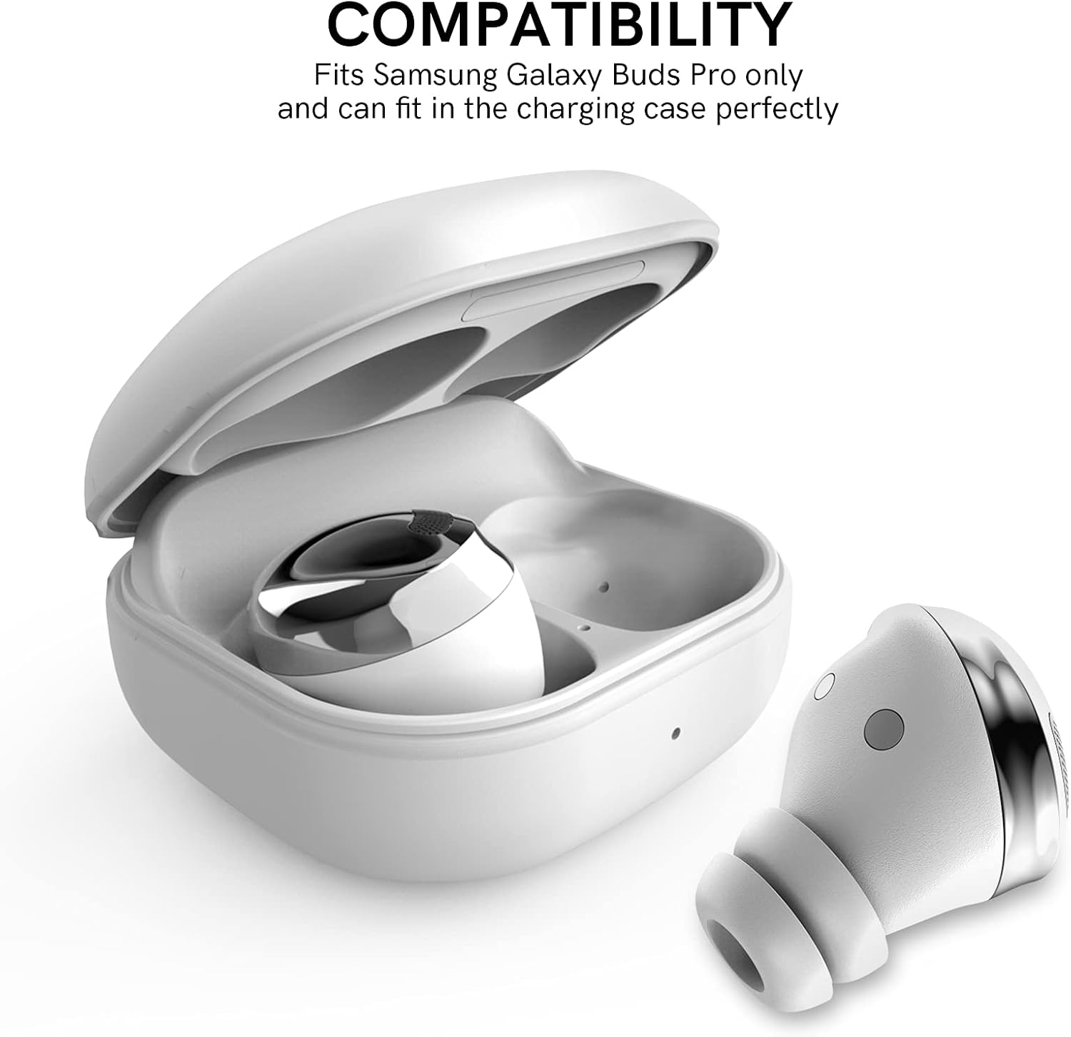 Delidigi Ear Tips for Galaxy Buds Pro, 6 Pairs Double Flange Silicone Eartips Earbuds Earplug Replacement Accessories Compatible with Samsung Galaxy Bus Pro 2021 S/M/L Size (6 Pairs Grey)