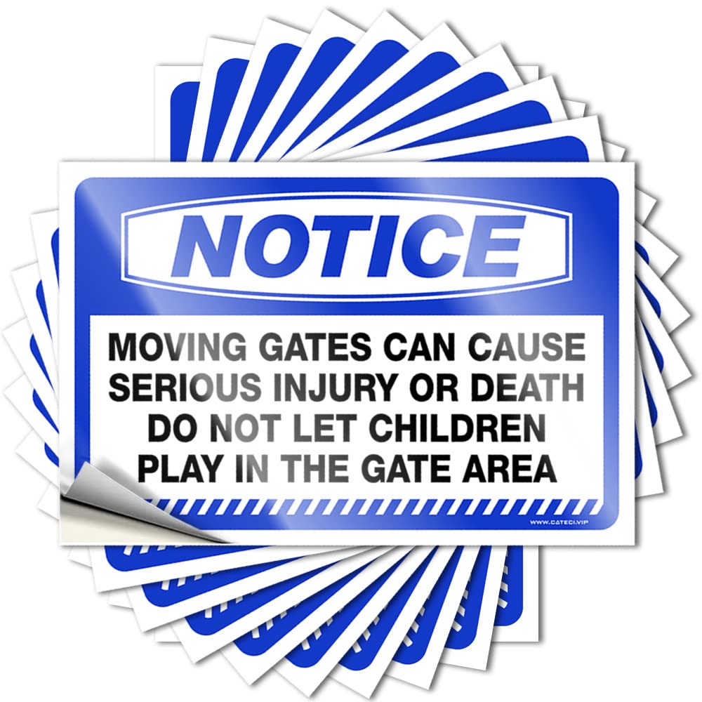 Front Yard Decor Lettering Sticker Durable Garage | Notice Moving Gate Can Cause Serious Injury Smiley Face Self Adhesive Sticker for Thankful DIY(6X9CM)