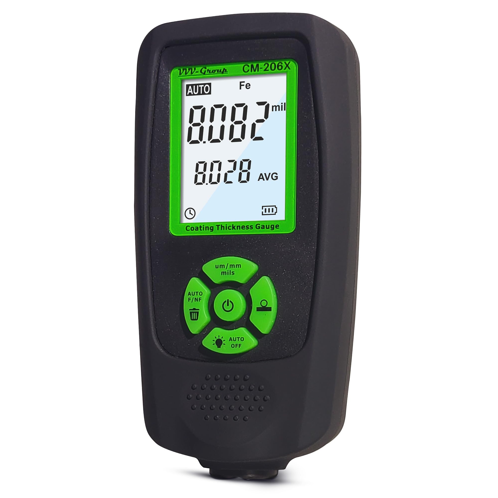 Paint Thickness Gauge CM-206X | Coating Depth Meter Fe/Al/Zn | Auto Car Paint Meter with Ruby Probe, Quick Calibration, Rubber Cover & Hard PU Case for Automotive Inspection (CM-206X)