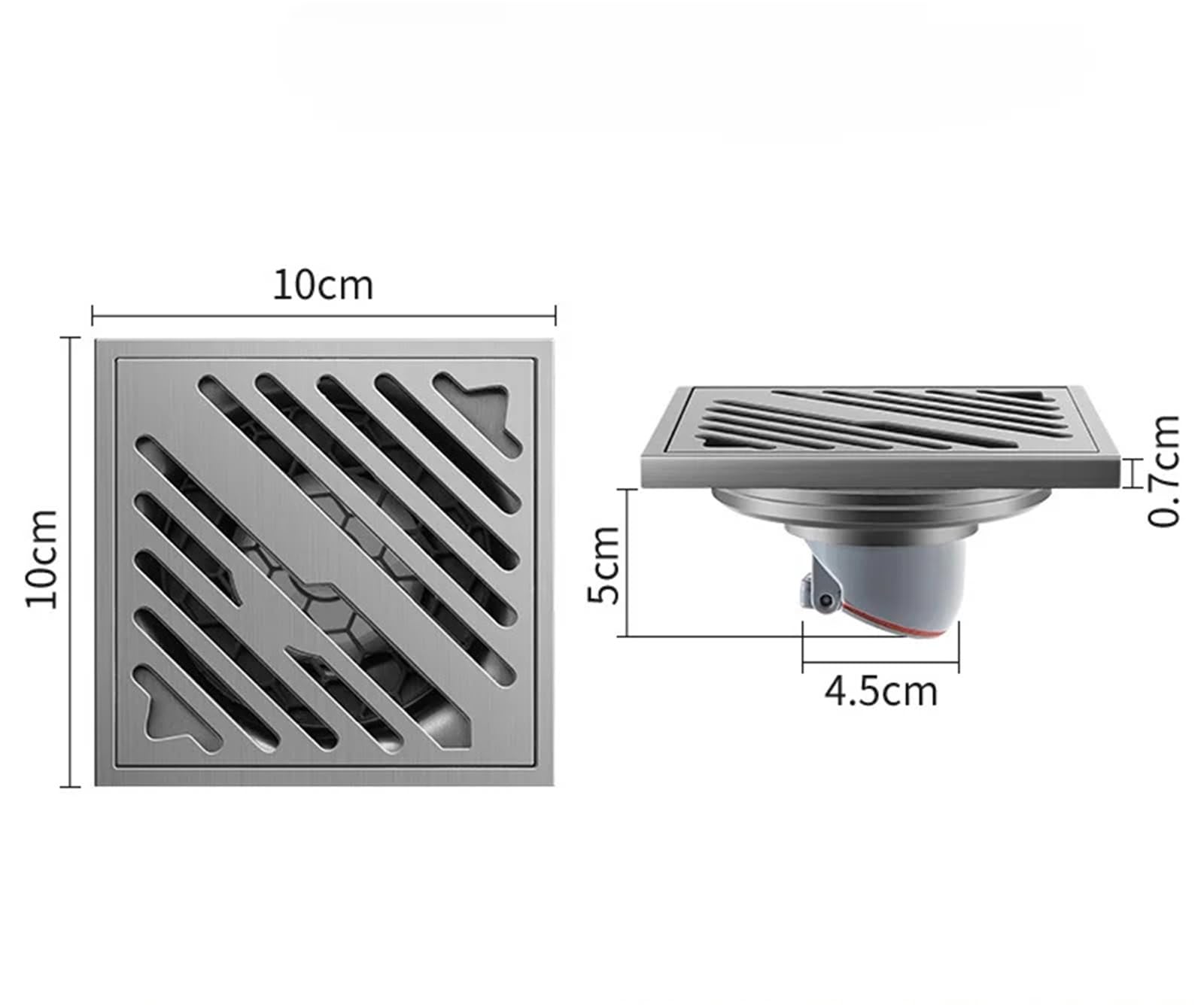 Desagüe para Suelo de baño, Rejilla de Drenaje de Piso de Acero Inoxidable con diseño de bambú, Color Gris, Paquete de 2(2)