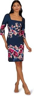 Adrianna Papell Border Floral Midi Dress
