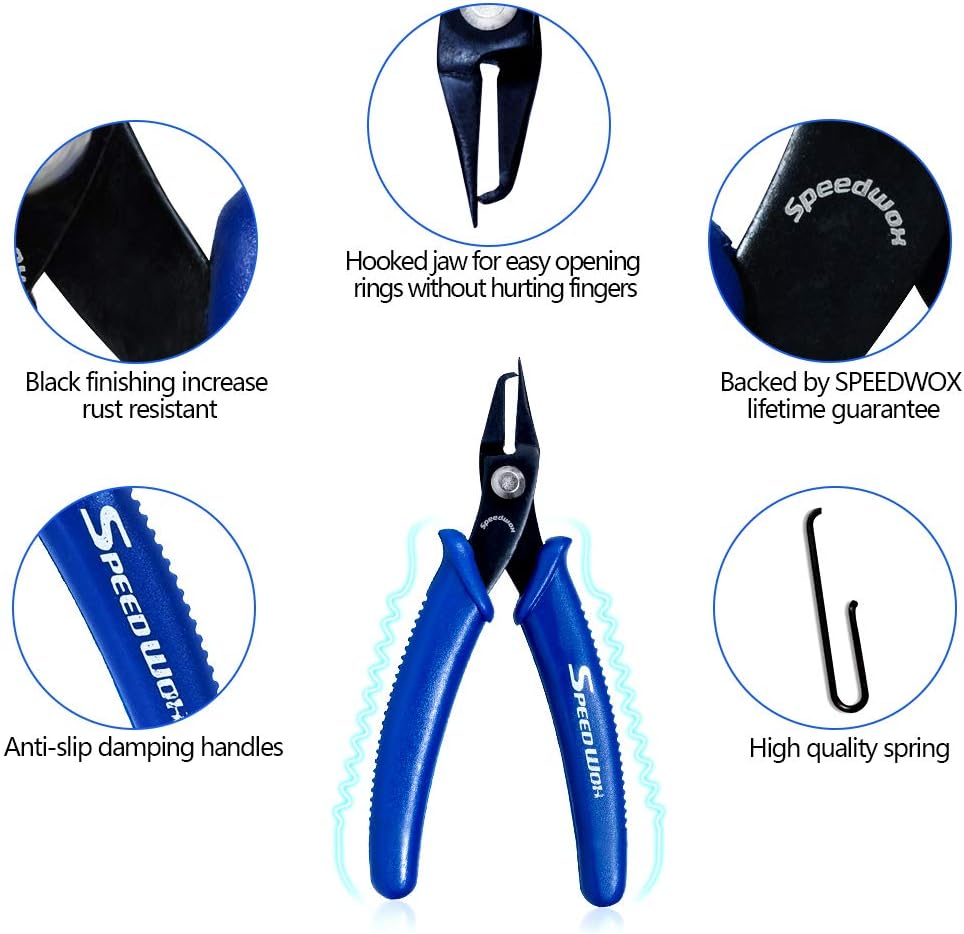 SPEEDWOX Split Ring Pliers for Jewelry Making Tools 5-1/2 Inches Ring Opening Pliers Jump Ring Opener Tackle Mini Precision Fine Pliers Craft Beading Hobby