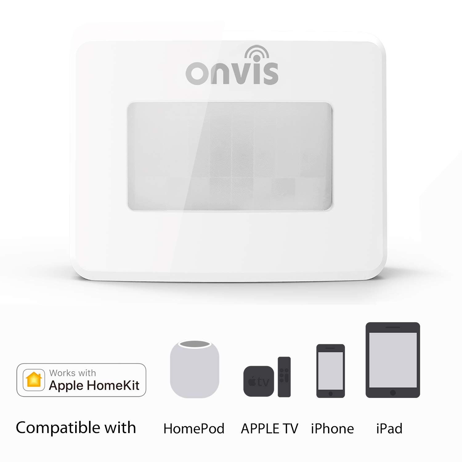 Onvis Detector PIR inalámbrico con Sensor de Movimiento Inteligente Funciona con Apple HomeKit higrómetro termómetro Temperatura Humedad indicador Siri habilitado Bluetooth Disparador Remoto