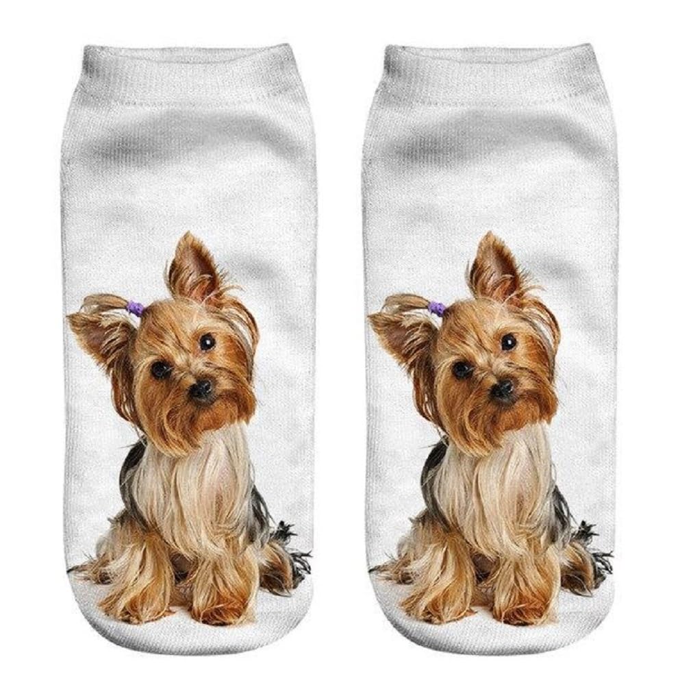 Furever Gifts Unisex Multicoloured Yorkshire Terrier Dog Trainer Socks One Size Polyester 1 Pair