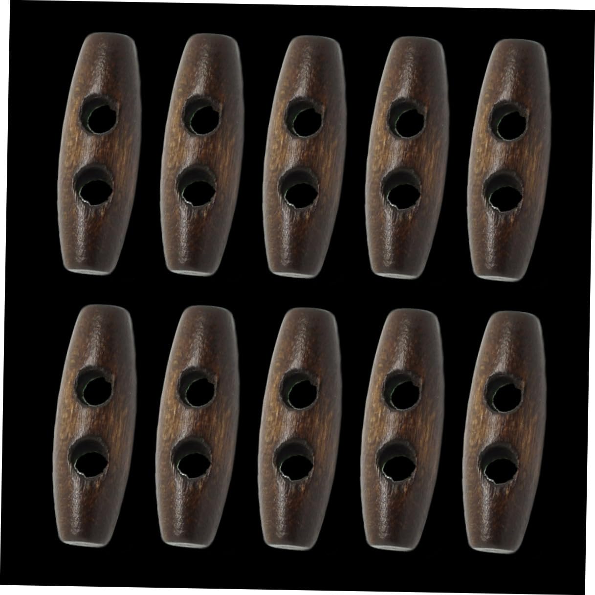 450 Stück Ovale Holzknöpfe mit Doppelloch, 3x1, 1 Cm, Dunkelbraun