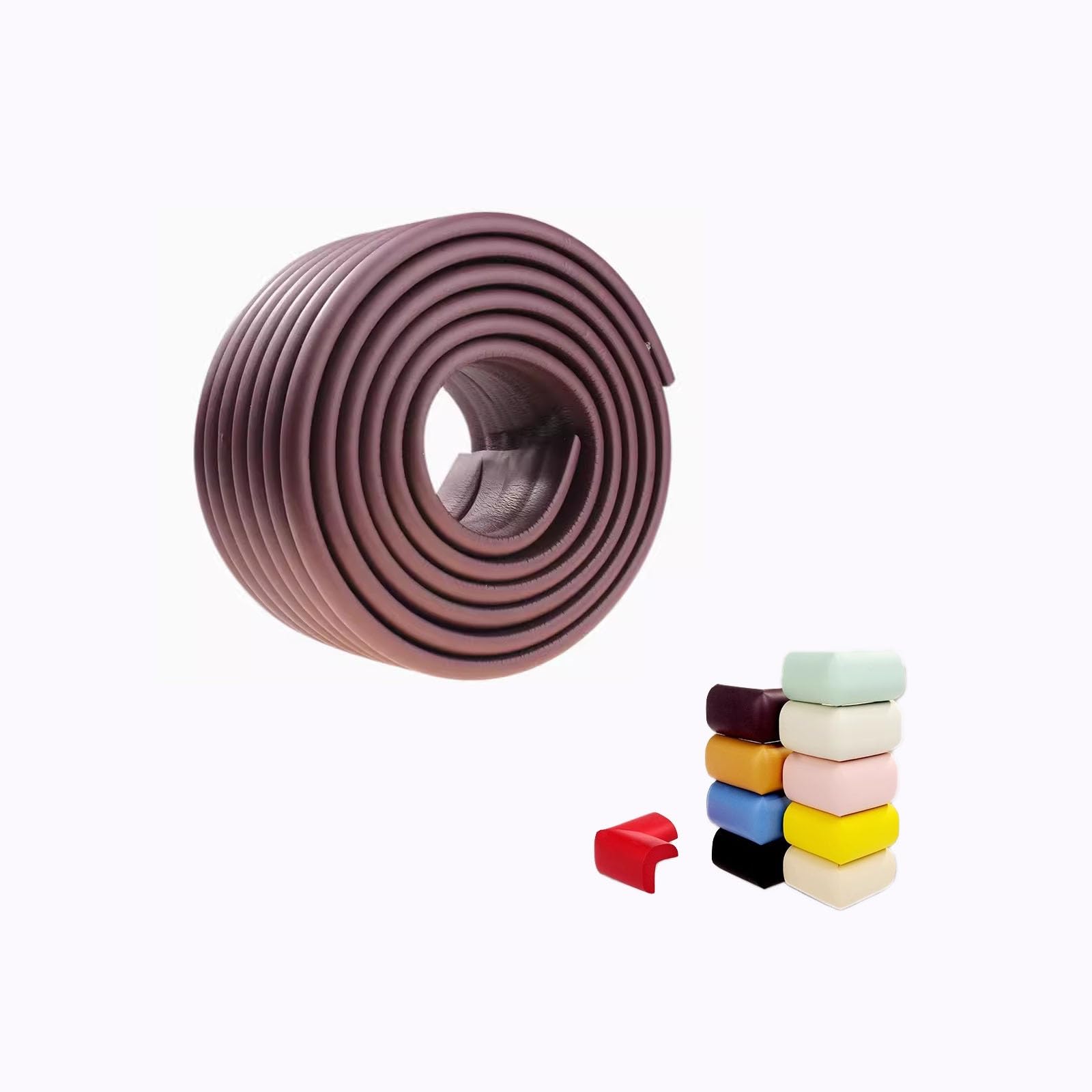 Safety Edge Corner Guards Protector， Corner Protector Foam Safety Bumper Guard Multicolor proofing Edge Cushion(Brown)