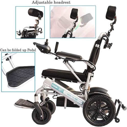 Miniatura 7 de NEOCHY Silla de ruedas portátil de moda plegable y ligera con reposacabezas de viaje