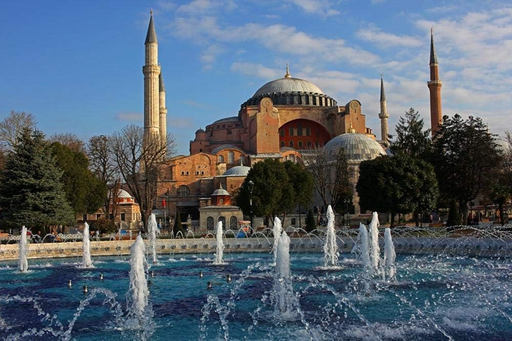 Istanbul Mosque Cathedral Turkey Fountains Tower CitiesAdult puzzle children 1000 pieces wooden puzzle game gift home decoration special travel souvenir