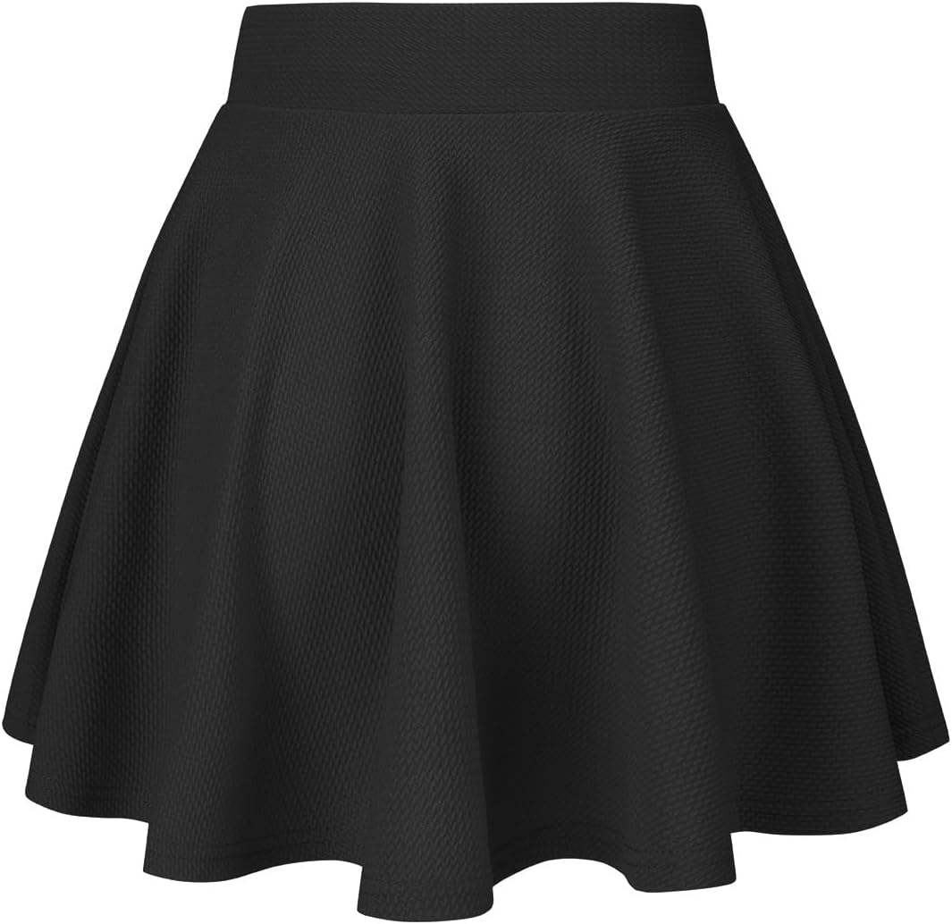 Women's Casual Stretch Waist Versatile Flared Mini Skater Skirt - Image 2