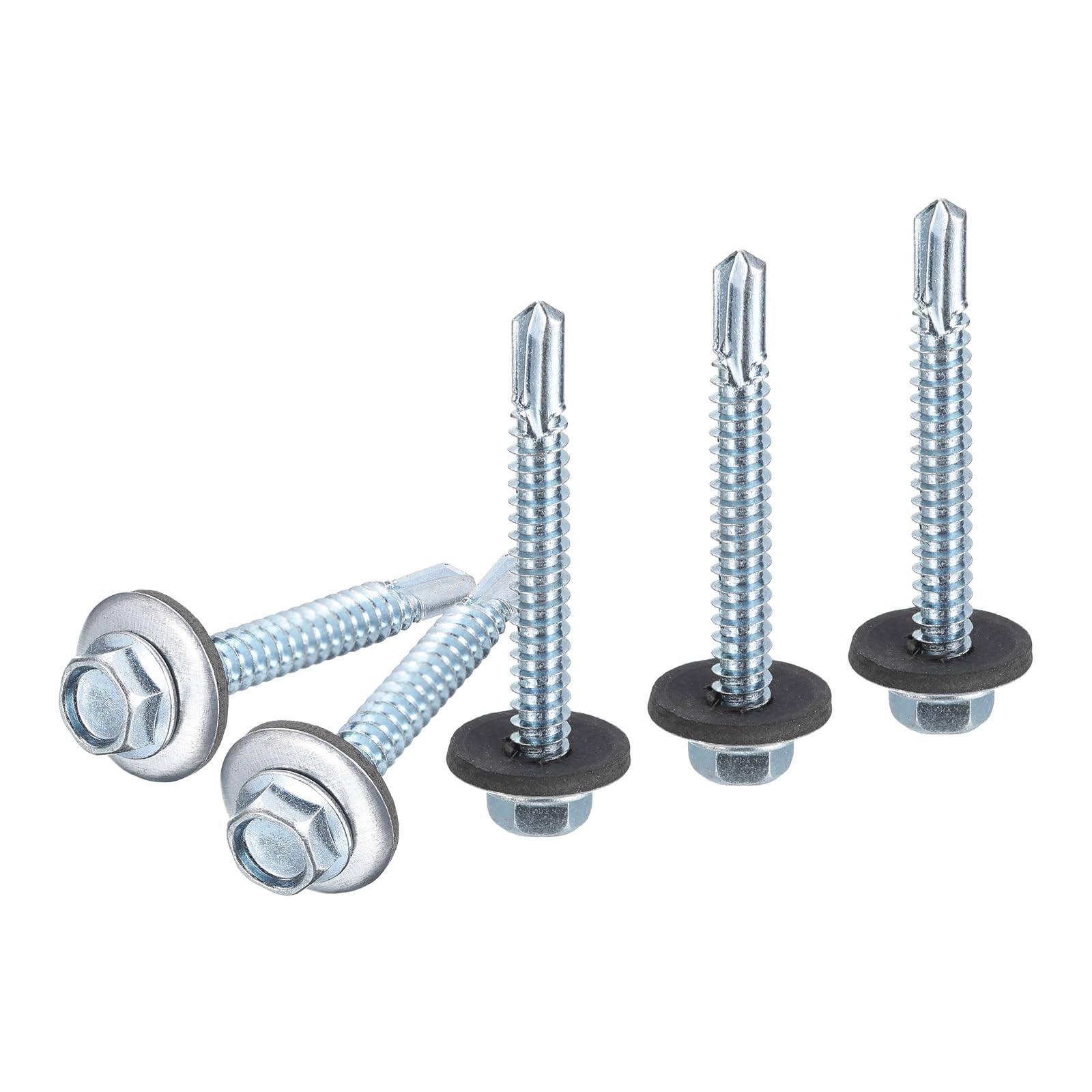 DTGN #14x2" Hex Washer Head Self Drilling Screws with EPDM Washer, 50Pack, Good for Metal