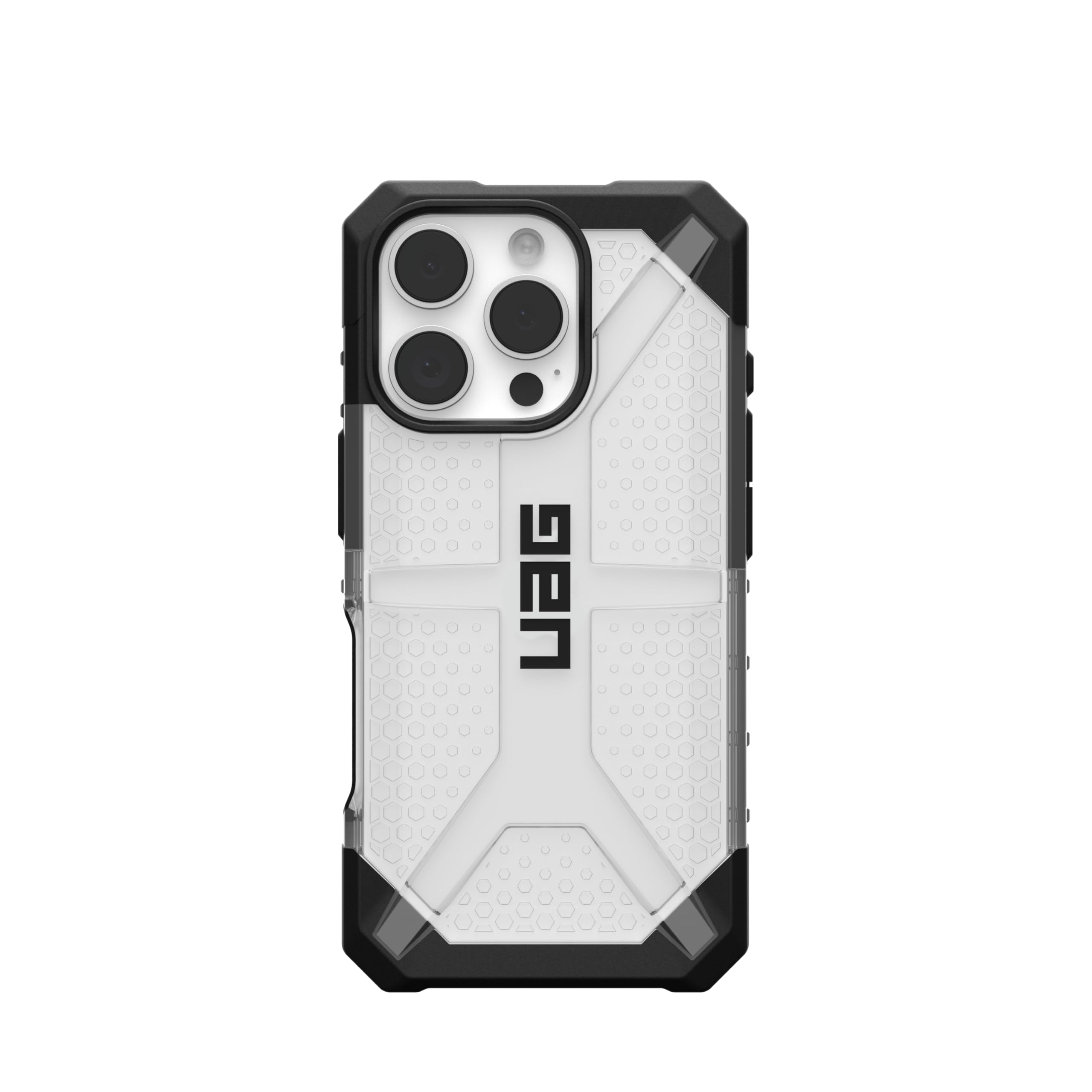 Urban Armor Gear Custodia al plasma compatibile con Apple iPhone 16 Pro (cover Ricarica wireless compatibile, Custodia a prova di caduta, bordo rialzato) ghiaccio (trasparente)
