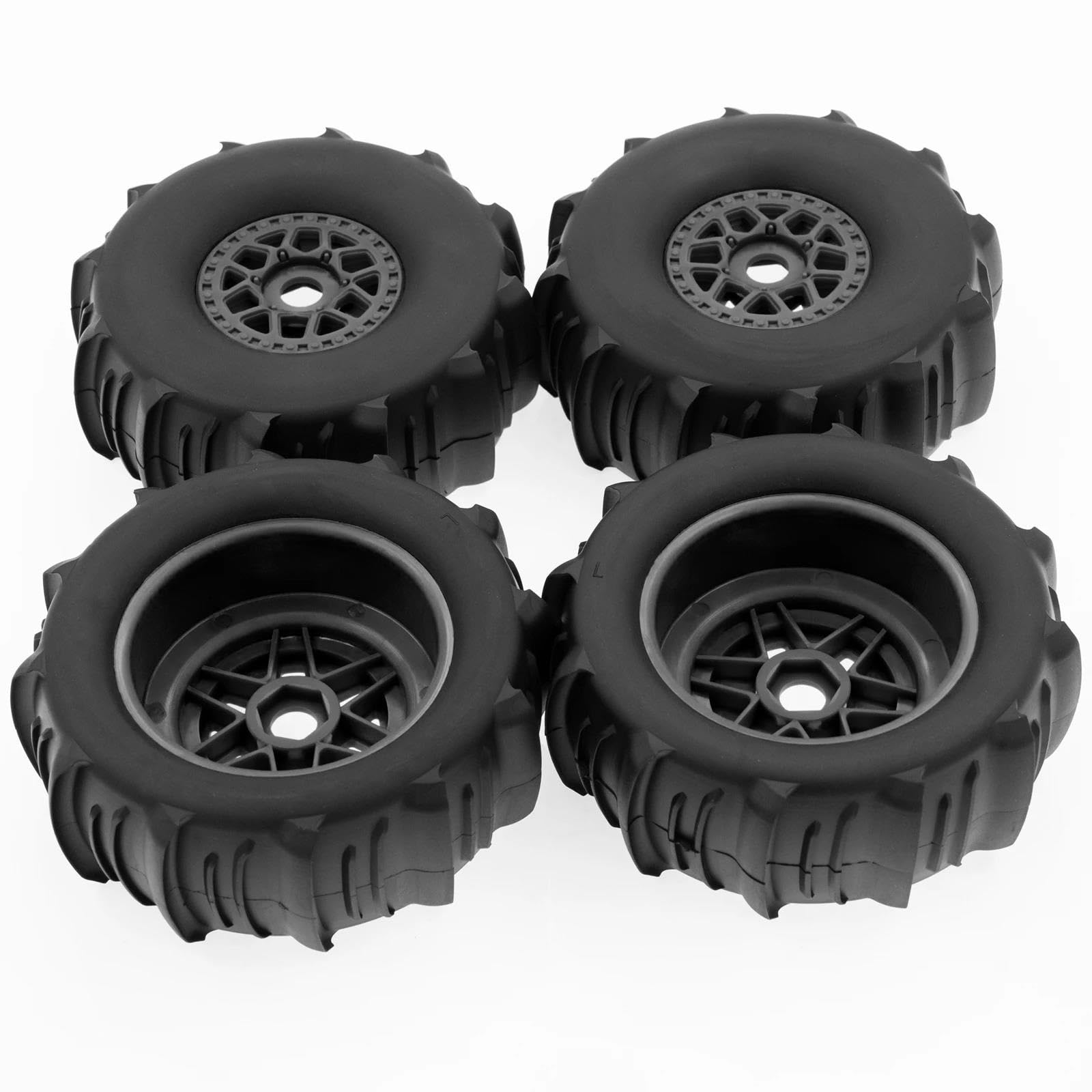 4 Pneus RC Pour Voiture 1/7 - 138 Mm De Diamètre - Hexagonal 17 Mm - Compatible ARRMA Mojave, Traxxas, Etc. - 3