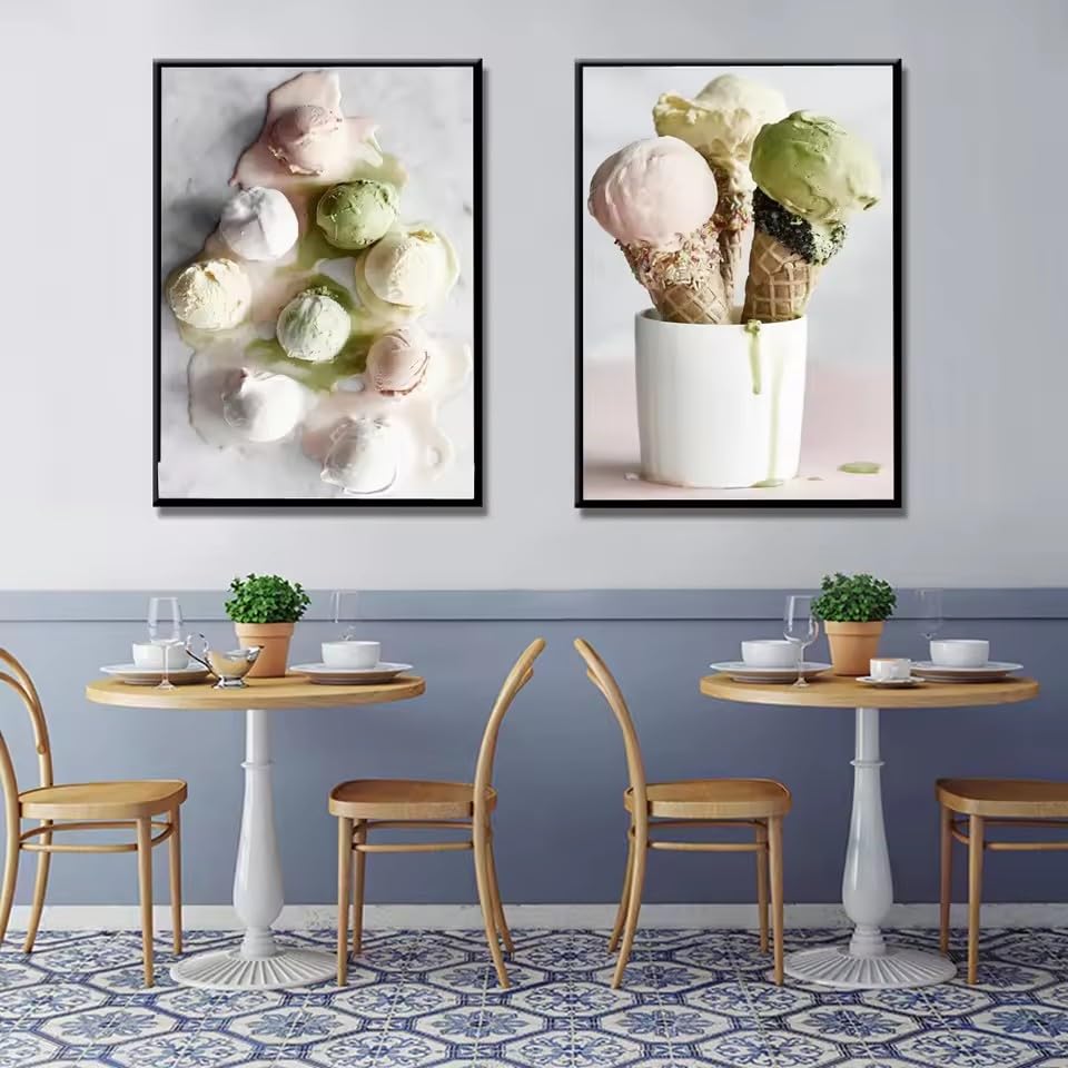 Tableaux muraux KEMEIQI de glace nordique pour patisserie et decoration de cafe