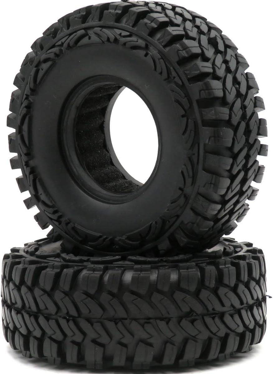 4pcs RC 1.9 Mud Crawler Off Road Truck Tires Soft Tyres Height 115mm/4.5inch Fit for Traxxas TRX-4 / RC4WD D90 D110 TF2 / Tamiay CC01 / Axial SCX10 Black…