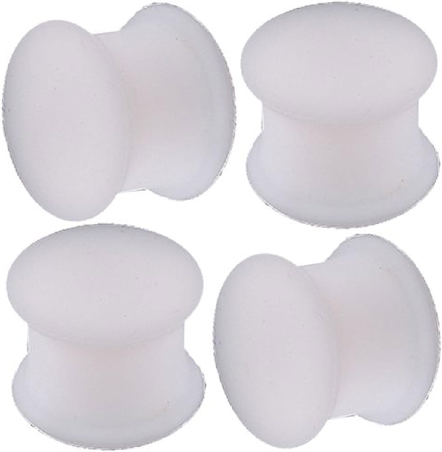 bodyjewellery 00g 00 Gauge 10mm White Double Flare Tunnels Ear Plugs SI03 Wholesale Lot AFMP Ear Stretching Stretchers Bulk Piercing 4Pcs